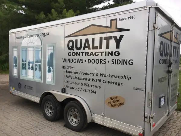 Quality Contracting installing new windows, doors, and siding for a residential home in Desaulniers Ontario.